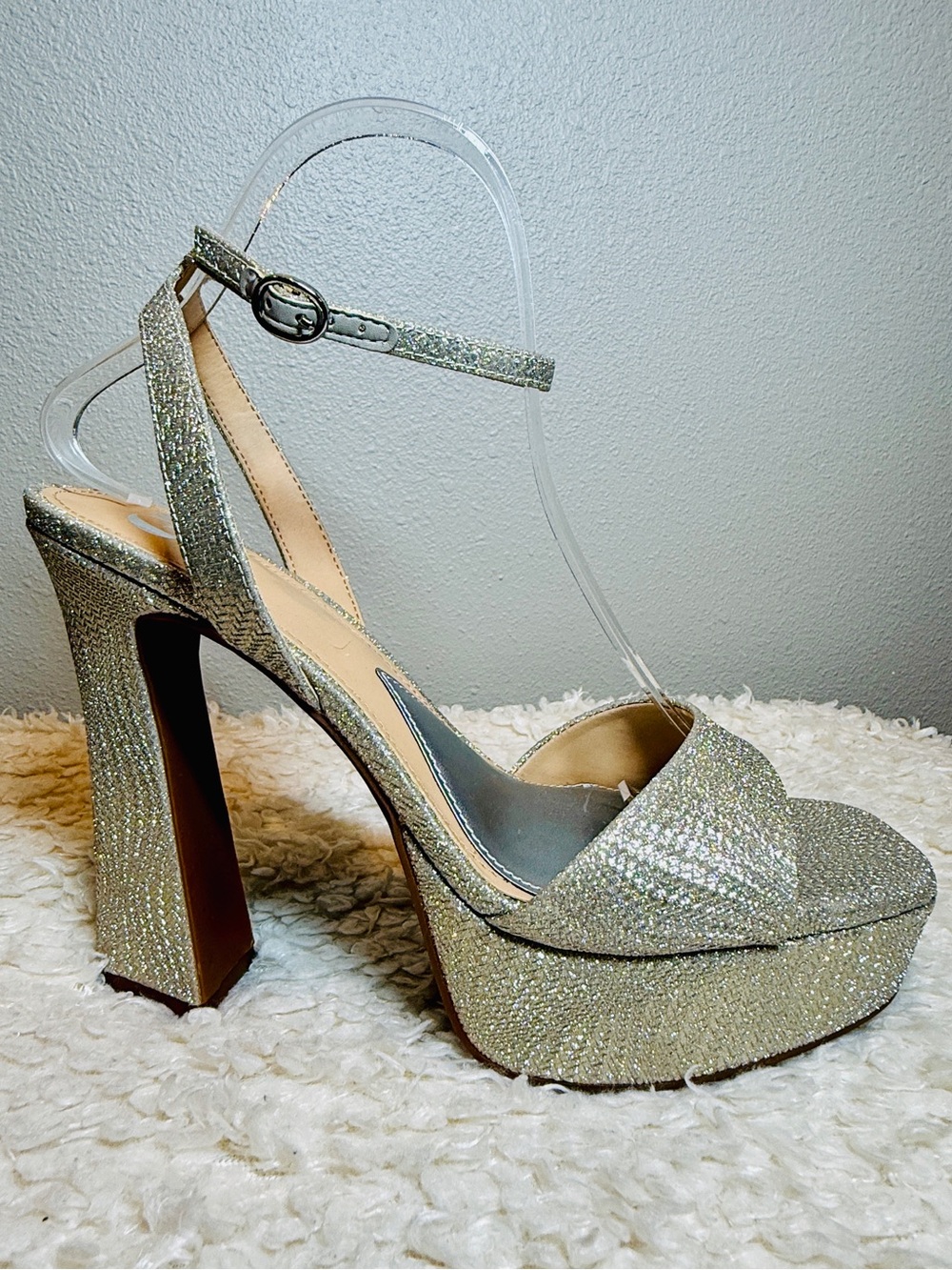 Gianni Bini Glitter Platform Dress Sandals